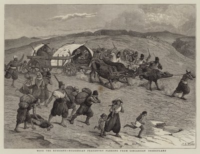 与俄罗斯人一起，保加利亚农民逃离了切尔克斯的非正规教徒 作者 塞缪尔·埃德蒙·沃勒